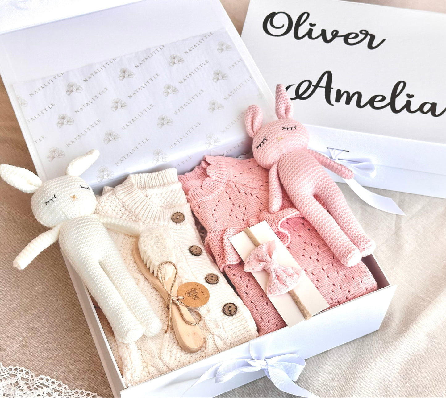 Personalized Twin Babies Gift Set (Boy and Girl)