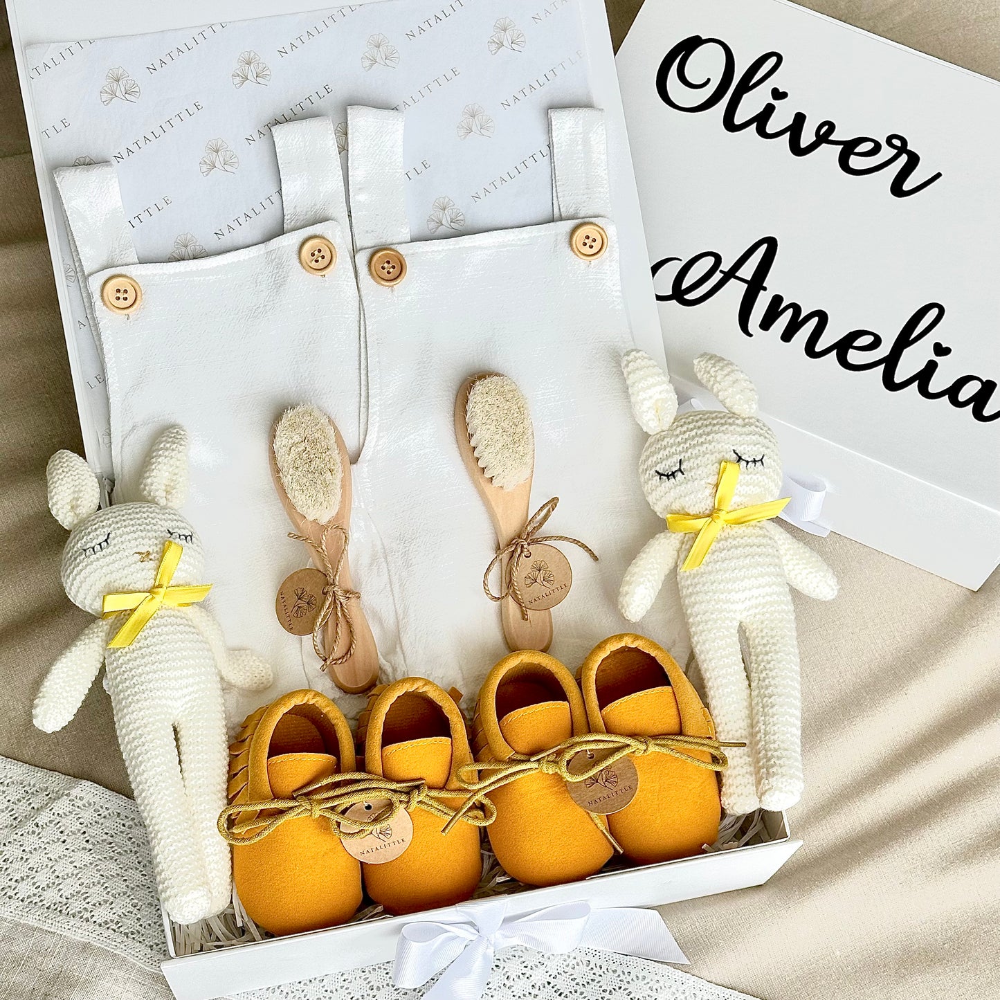 Personalized Twin Babies Gift Set