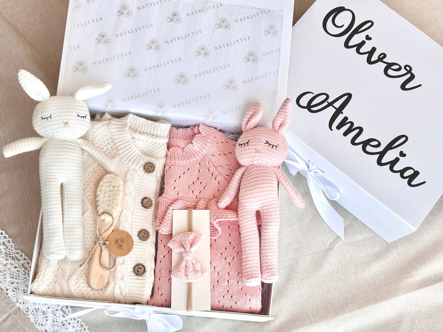 Personalized Twin Babies Gift Set (Boy and Girl)